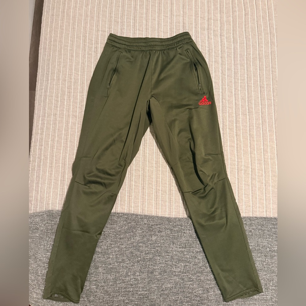 Adidas Tiro Pants Forest Green with Red Logo